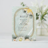 シームレスライトグリーン、イエロー&ホワイトマンダラ 出欠カード (スタンド正面)