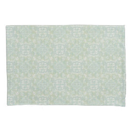 シームレスライトグリーン、イエロー&ホワイトマンダラ 枕カバー