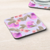 シームレスライトプラムフルーツ紫の果実さくらんぼp コースター (左側)