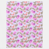 シームレスライトプラムフルーツ紫の果実さくらんぼp フリースブランケット (正面)