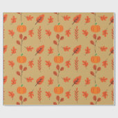 シームレスラッピング紙秋葉、カボチャ香辛料 ラッピングペーパー (フラット)