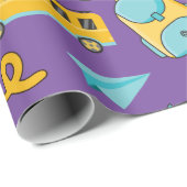 シームレスラッピング紙：スクールバス、バックパック ラッピングペーパー (ロールコーナー)