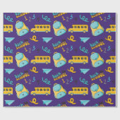 シームレスラッピング紙：飛行機、バス、バックパック ラッピングペーパー (フラット)