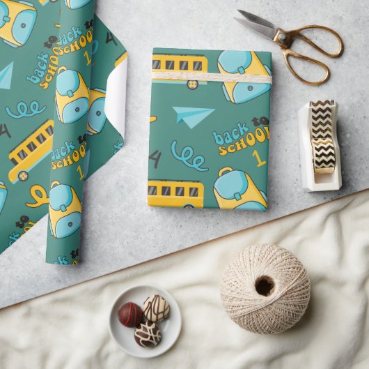 シームレスラッピング紙：飛行機、バックパック、バス ラッピングペーパー (クラフト)