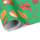 シームレスリスと栗の包装紙 ラッピングペーパー (ロールコーナー)