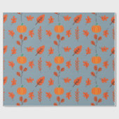 シームレスリーフ及び秋用かぼちゃ包装紙 ラッピングペーパー (フラット)