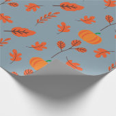 シームレスリーフ及び秋用かぼちゃ包装紙 ラッピングペーパー (角)