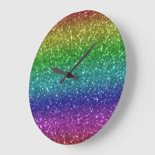 シームレスレインボーグリッター-1 ラージ壁時計 (傾斜)