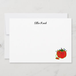 シームレスレッドピンクッションシームストレス ノートカード