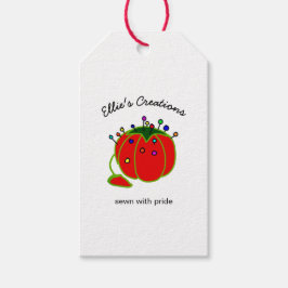 シームレスレッドピンクッションシームレスクラシックルーン ギフトタグ