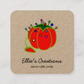 シームレスレッドピンクッションシームレススクウェアBusi スクエア名刺 (正面)