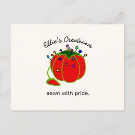 シームレスレッドピンクッションシームレスポストカー ポストカード