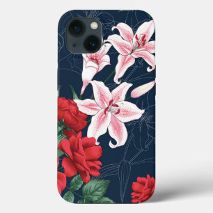 シームレスレッドローズ iPhone 13ケース