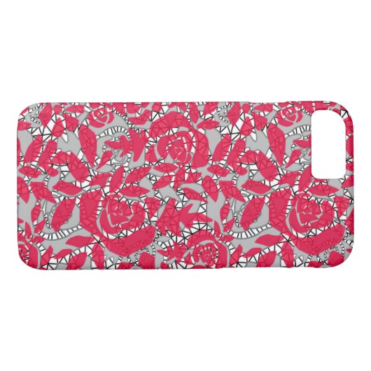シームレスレースバラロマンチックなレトロヴィンテージレッドラック Case-Mate iPhoneケース (裏面(横))