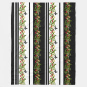 シームレスロワンベリ葉ー蝶のパターンbotan フリースブランケット (正面)