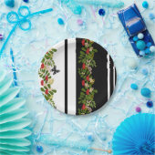 シームレスローワンベリー花フローラ蝶 ペーパープレート (パーティー)