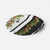 シームレスローワンベリー花フローラ蝶 ペーパープレート (アングル)