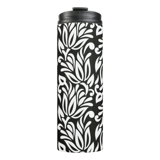 シームレスヴィンテージ白黒の繊維フローラPA タンブラー (正面)
