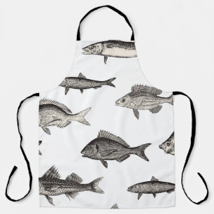 シームレスヴィンテージ魚のパターン,魚,パターン エプロン