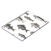 シームレスヴィンテージ魚のパターン,魚,パターン ノートブック (左側)