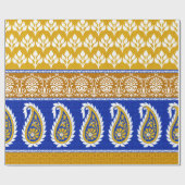 シームレス伝統的なインディアン縁どペイズリー ラッピングペーパー (フラット)