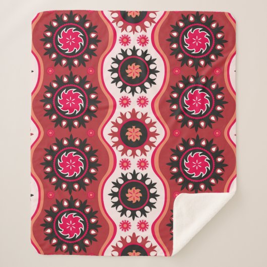 シームレス伝統的な東洋オーナメント シェルパブランケット (正面)