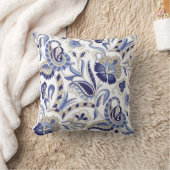 シームレス伝統的インディアンブルーペイズリーパターン クッション (ブランケット)