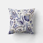 シームレス伝統的インディアンブルーペイズリーパターン クッション (裏面)