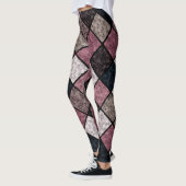 シームレス大理石花崗岩タイルパターンretro v レギンス (左)