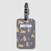 シームレス宇宙の猫名前をカスタムする ラゲッジタグ (正面縦)