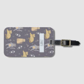 シームレス宇宙の猫名前をカスタムする ラゲッジタグ (正面横)