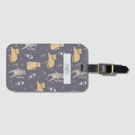 シームレス宇宙の猫名前をカスタムする ラゲッジタグ