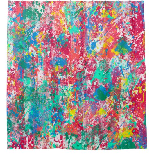 シームレス抽象芸術デジタルイラストレーションファブリックdesi シャワーカーテン (正面)