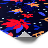 シームレス抽象芸術フローラルパターン ポスター (角)