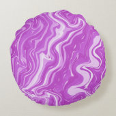 シームレス抽象芸術大理石ピンクパターン装飾用クッション ラウンドクッション (裏面)