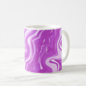 シームレス抽象芸術大理石ピンクパターン コーヒーマグカップ (正面右)