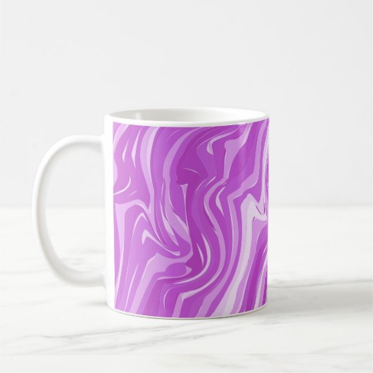シームレス抽象芸術大理石ピンクパターン コーヒーマグカップ (左)