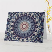 シームレス抽象芸術幾何学円曼荼羅 カード (黄色い花)