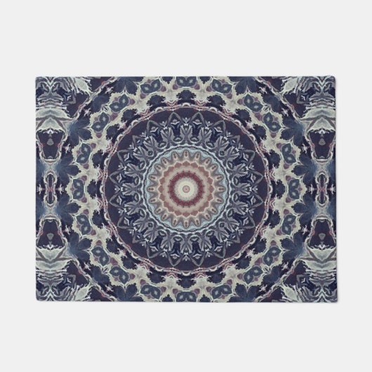 シームレス抽象芸術幾何学円曼荼羅 ドアマット (正面)