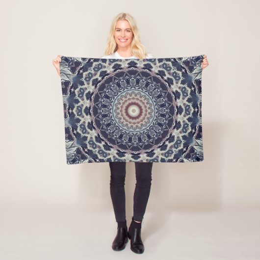 シームレス抽象芸術幾何学円曼荼羅 フリースブランケット (インサイチュ)