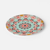 シームレス抽象芸術幾何学円曼荼羅 ペーパープレート (アングル)