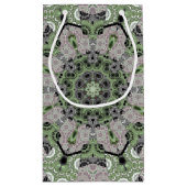 シームレス抽象芸術装飾用グレーグリーンブラックデコ スモールペーパーバッグ (裏面)