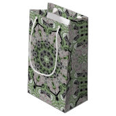 シームレス抽象芸術装飾用グレーグリーンブラックデコ スモールペーパーバッグ (裏面アングル)