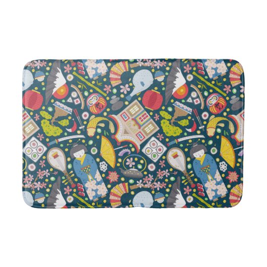 シームレス日本のなパターン バスマット (正面)