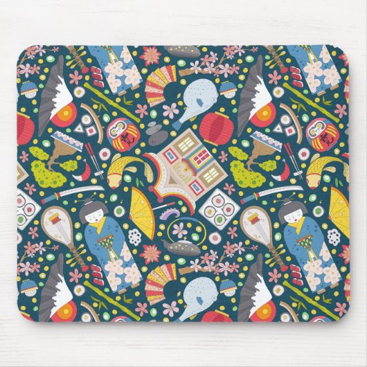 シームレス日本のなパターン マウスパッド (正面)