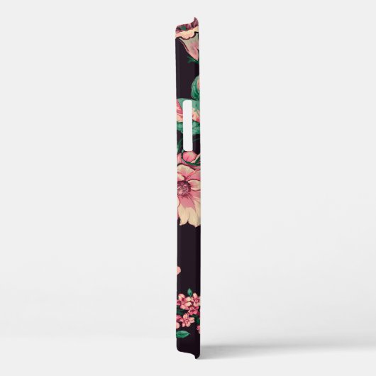 シームレス水カラー花デザインとデジタルテックス Case-Mate iPhoneケース (裏面 / 右)