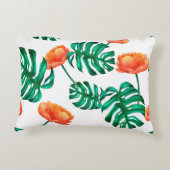 シームレス水色イラストレーション背景トロピック アクセントクッション (裏面)