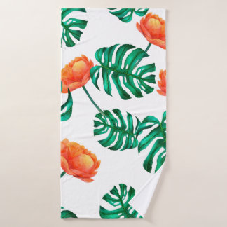 シームレス水色イラストレーション背景トロピック バスタオル