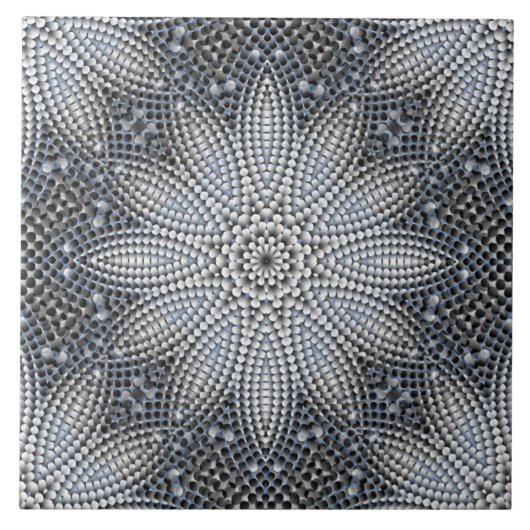 シームレス灰色フローラセラミックタイル タイル (正面)