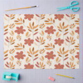 シームレス秋秋の花柄 薄葉紙 (クラフト)